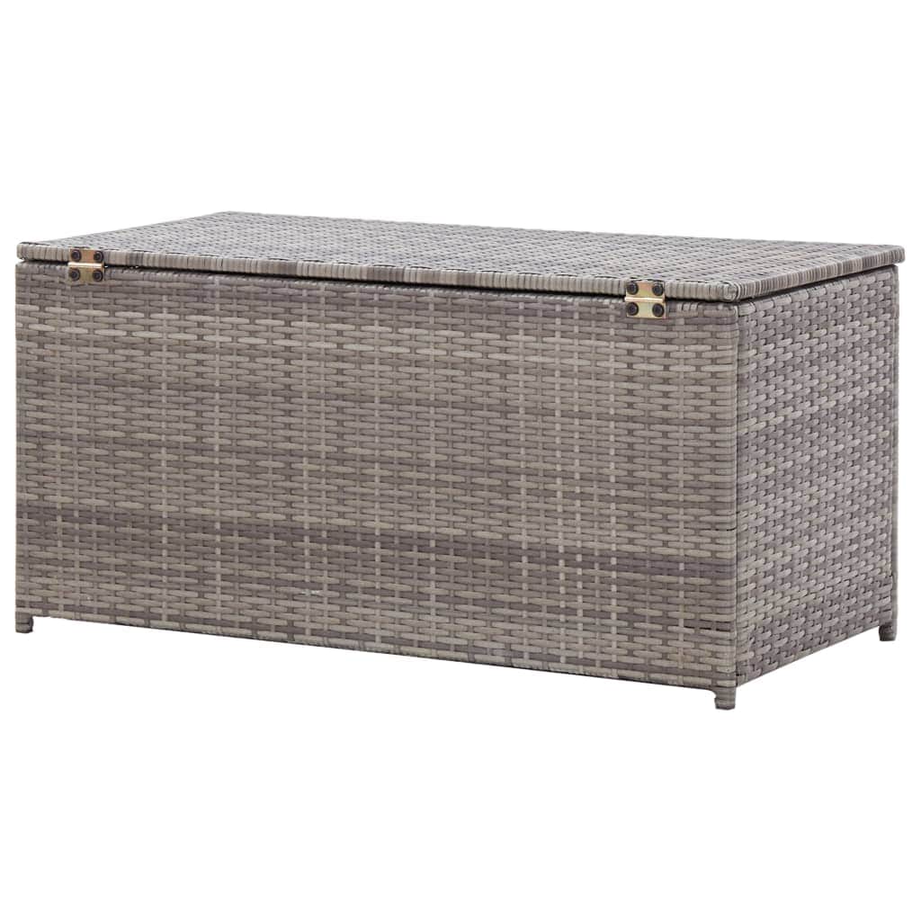 Garden Storage Box Poly Rattan Grey