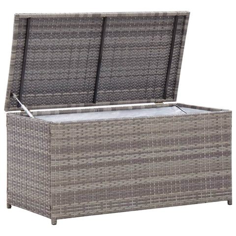 Garden Storage Box Poly Rattan Grey
