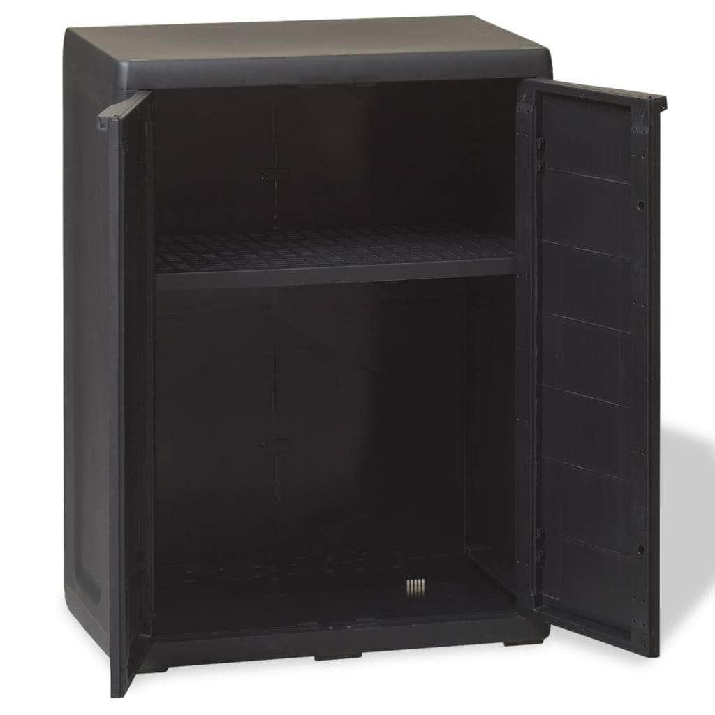 Garden Storage Cabinet with 1 Shelf Black - Simple deals