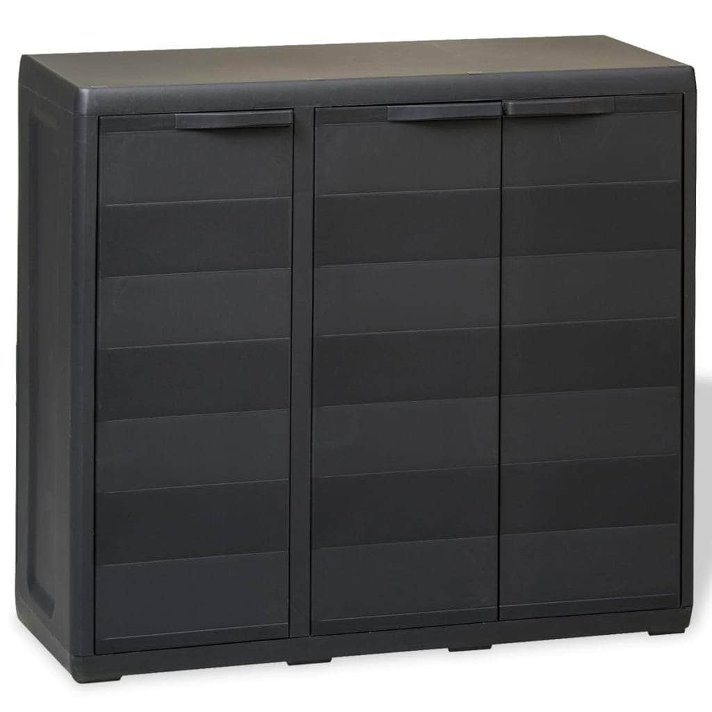 Garden Storage Cabinet with 2 Shelves Black - Simple deals