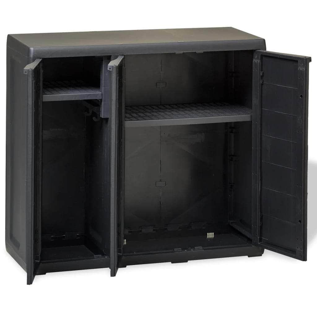 Garden Storage Cabinet with 2 Shelves Black - Simple deals
