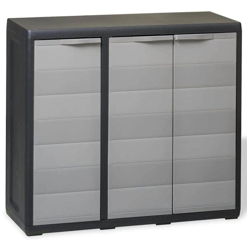 Garden Storage Cabinet with 2 Shelves Black and Grey - Simple deals