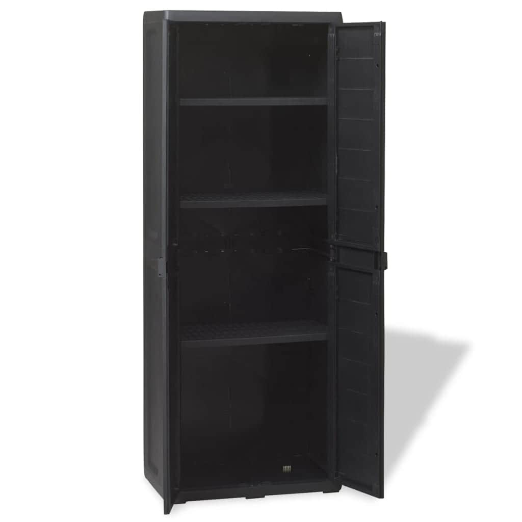 Garden Storage Cabinet with 3 Shelves Black - Simple deals