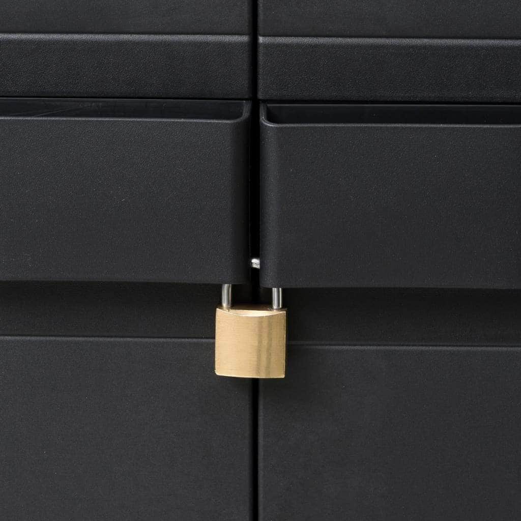 Garden Storage Cabinet with 3 Shelves Black - Simple deals