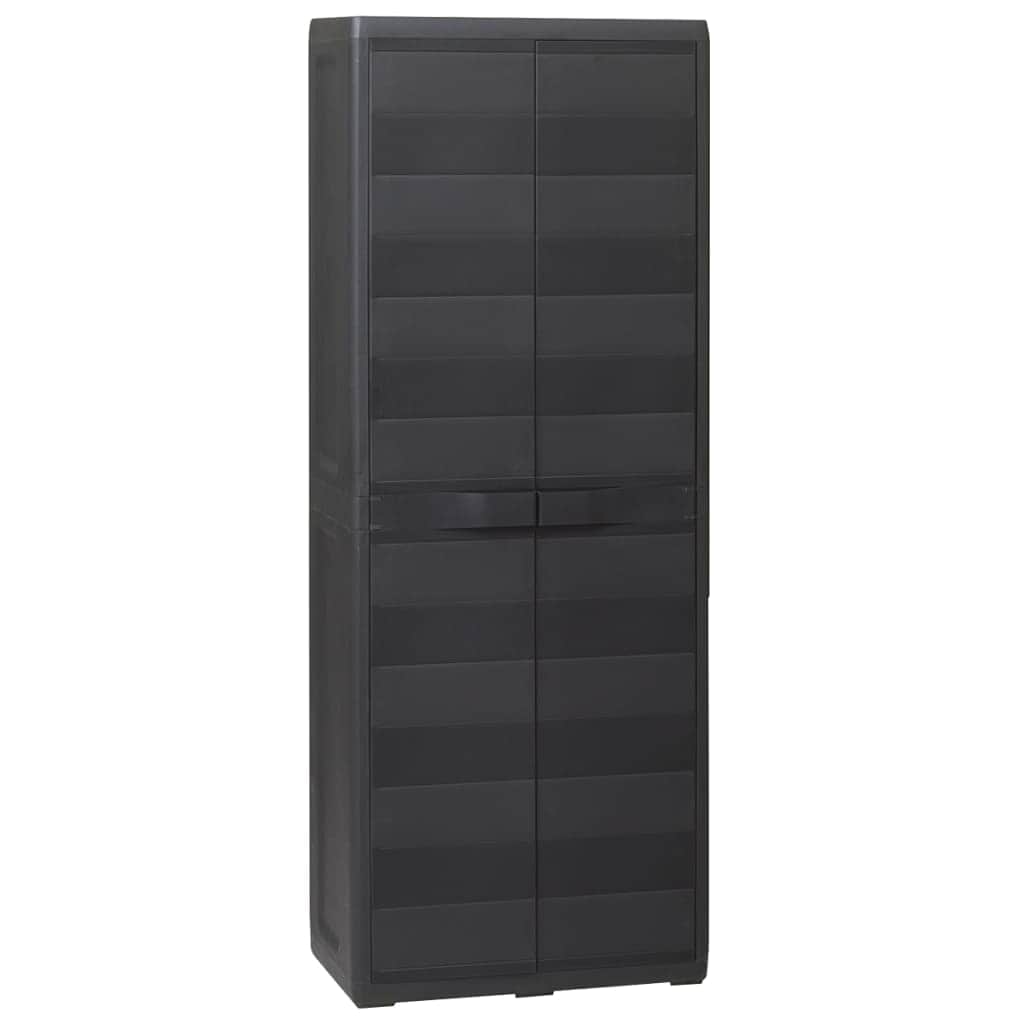 Garden Storage Cabinet with 3 Shelves Black - Simple deals