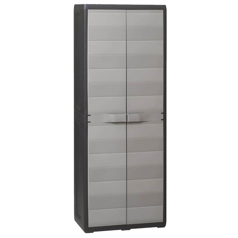 Garden Storage Cabinet with 3 Shelves Black and Grey - Simple deals