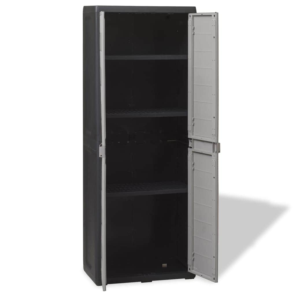 Garden Storage Cabinet with 3 Shelves Black and Grey - Simple deals