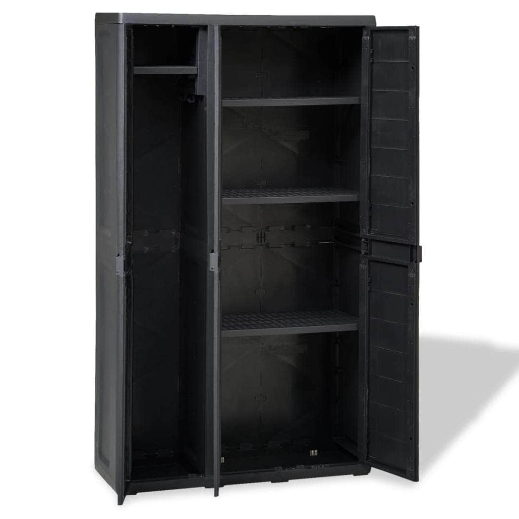 Garden Storage Cabinet with 4 Shelves Black - Simple deals