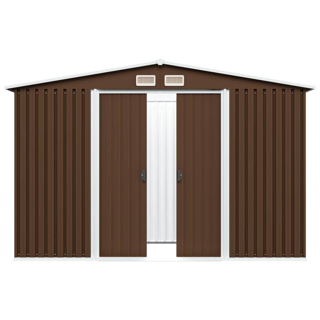 Garden Storage Shed Brown Steel