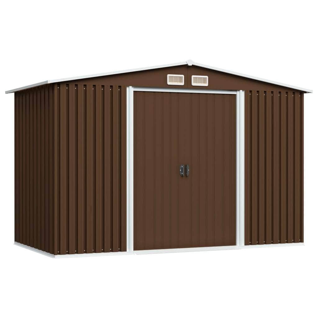Garden Storage Shed Brown Steel