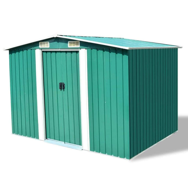Garden Storage Shed Green Metal