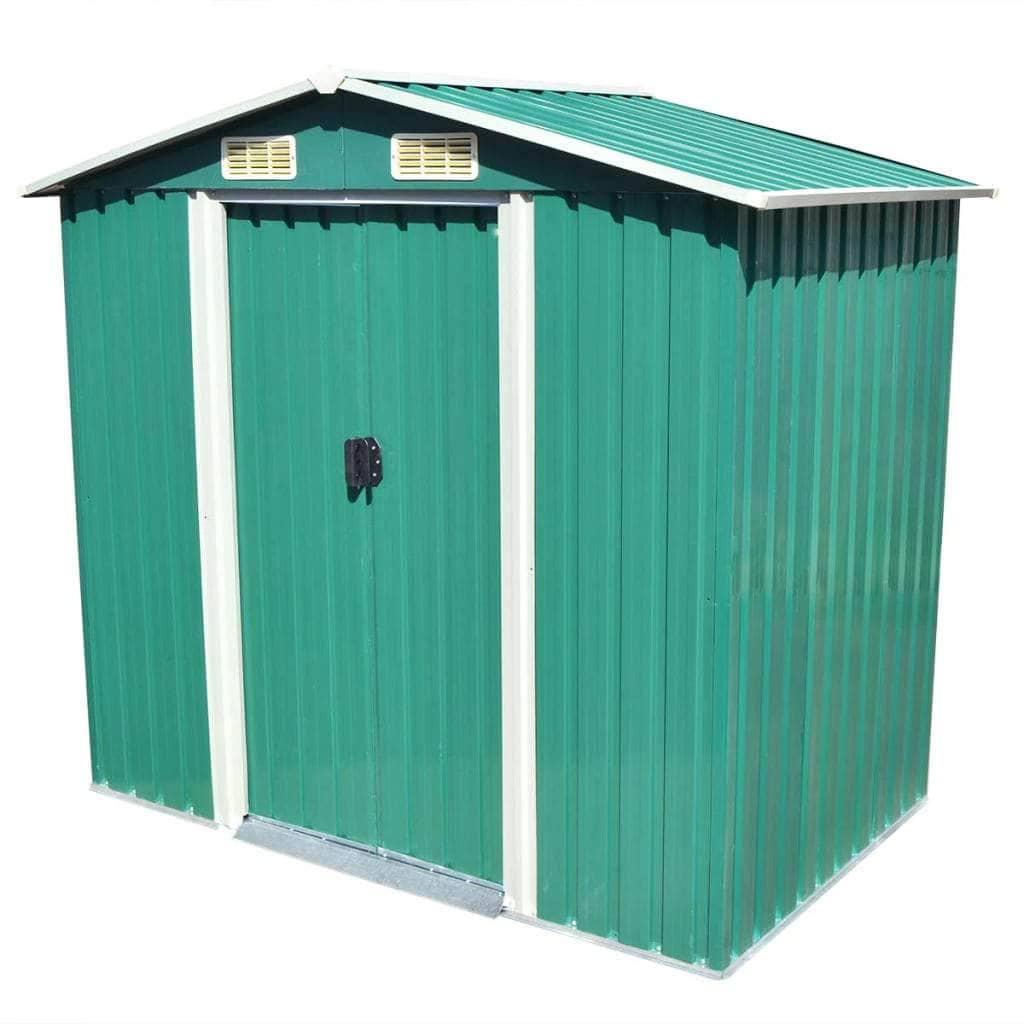 Garden Storage Shed Green Metal - Simple deals