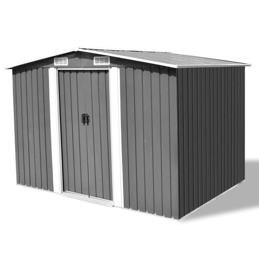 Garden Storage Shed Grey Metal