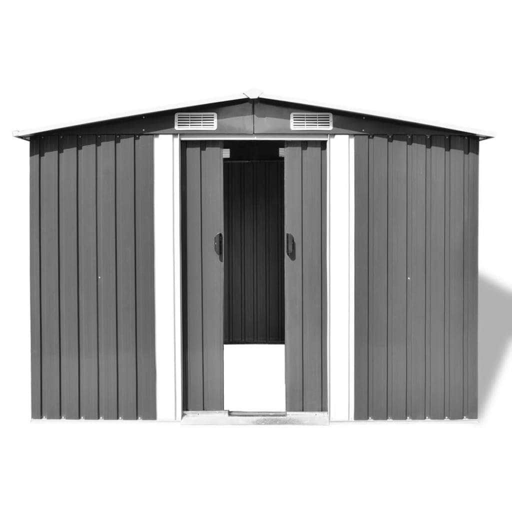 Garden Storage Shed Grey Metal