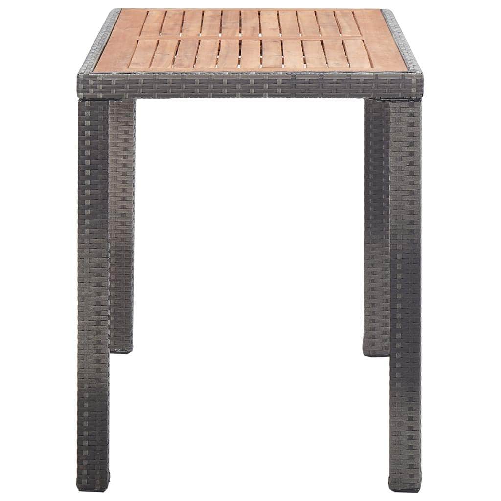 Garden Table Anthracite and Brown Solid Acacia Wood