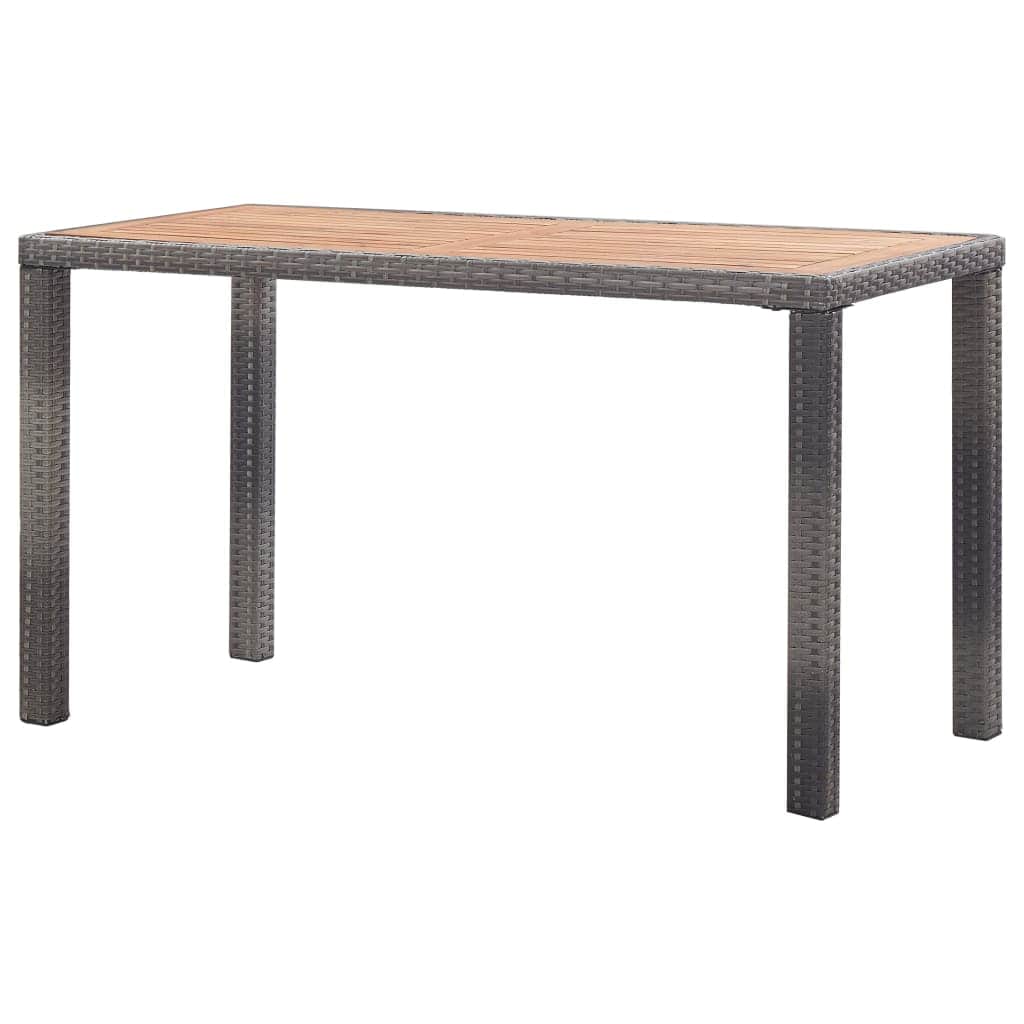 Garden Table Anthracite and Brown Solid Acacia Wood
