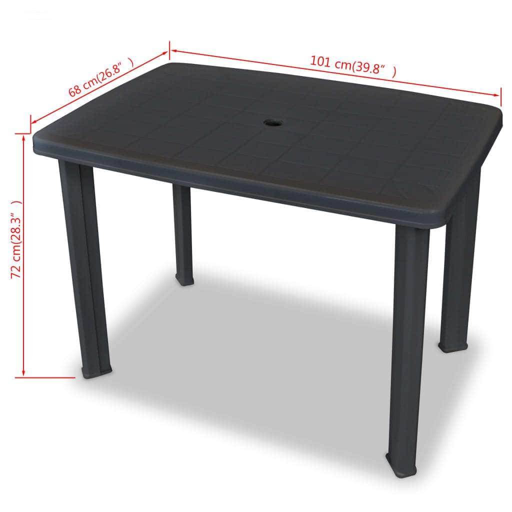 Garden Table Anthracite Plastic