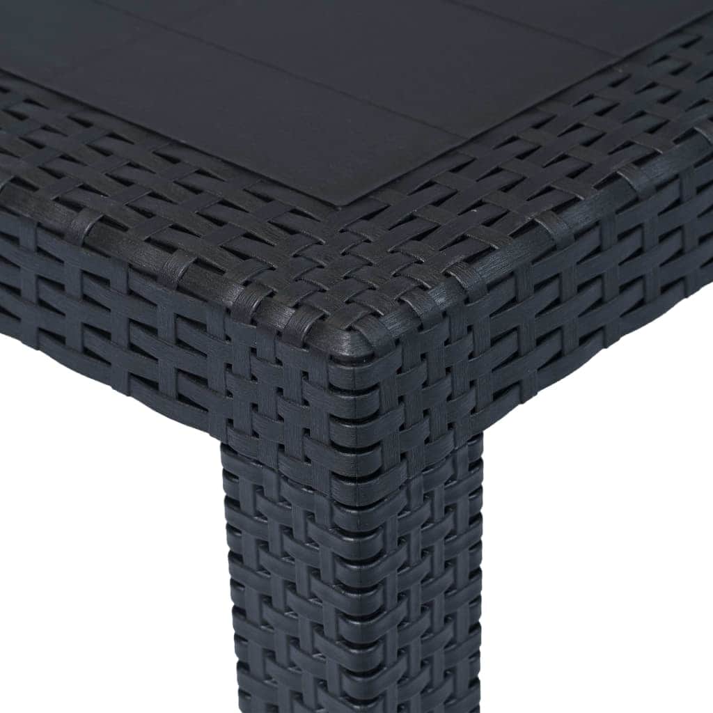 Garden Table Anthracite  Plastic Rattan Look