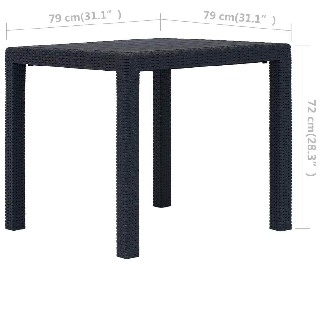 Garden Table Anthracite  Plastic Rattan Look