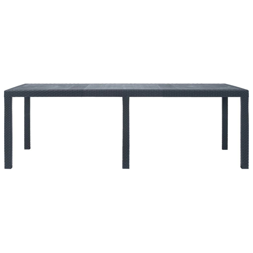 Garden Table Anthracite Plastic Rattan Look