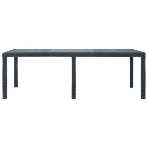 Garden Table Anthracite Plastic Rattan Look