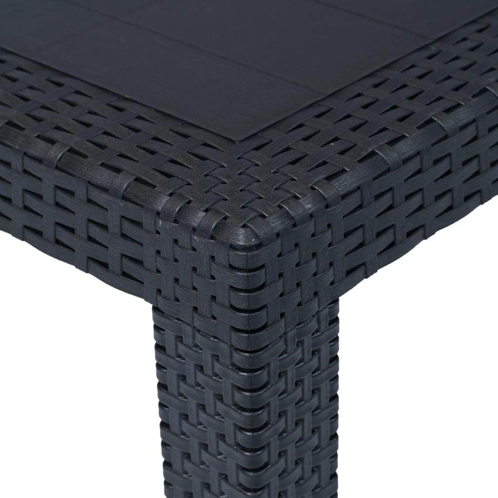 Garden Table Anthracite Plastic Rattan Look