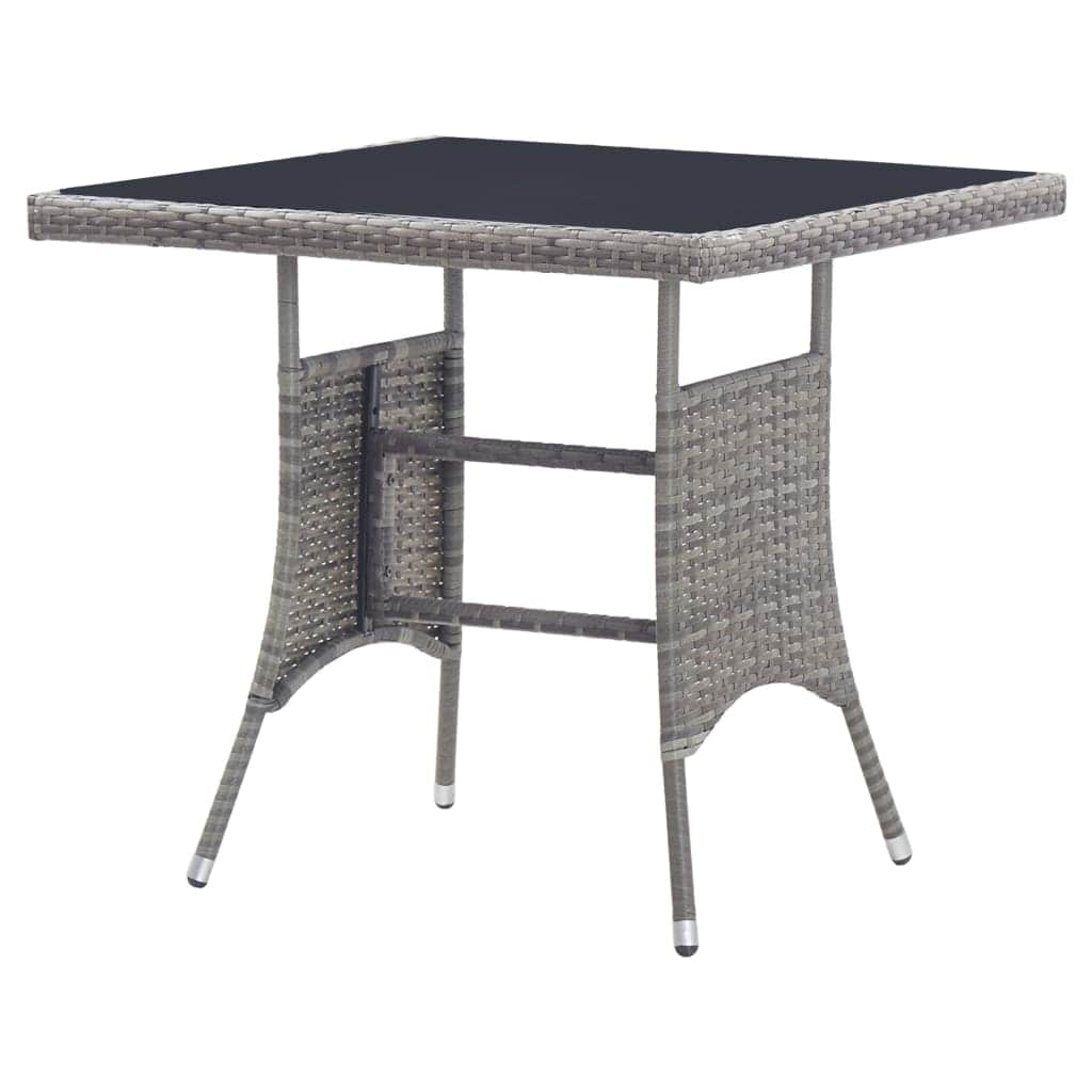 Garden Table Anthracite Poly Rattan