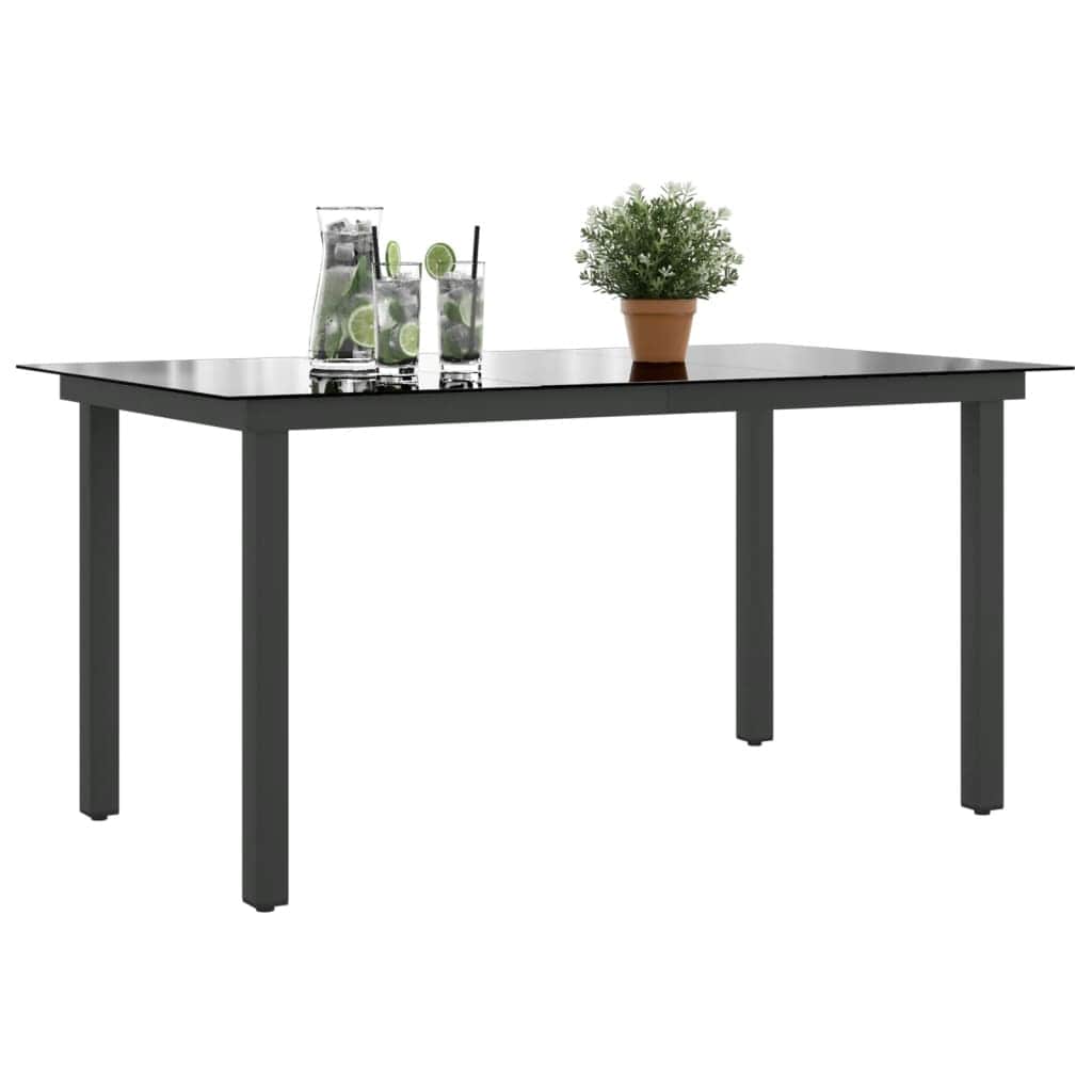 Garden Table Black - Aluminium and Glass - Simple deals