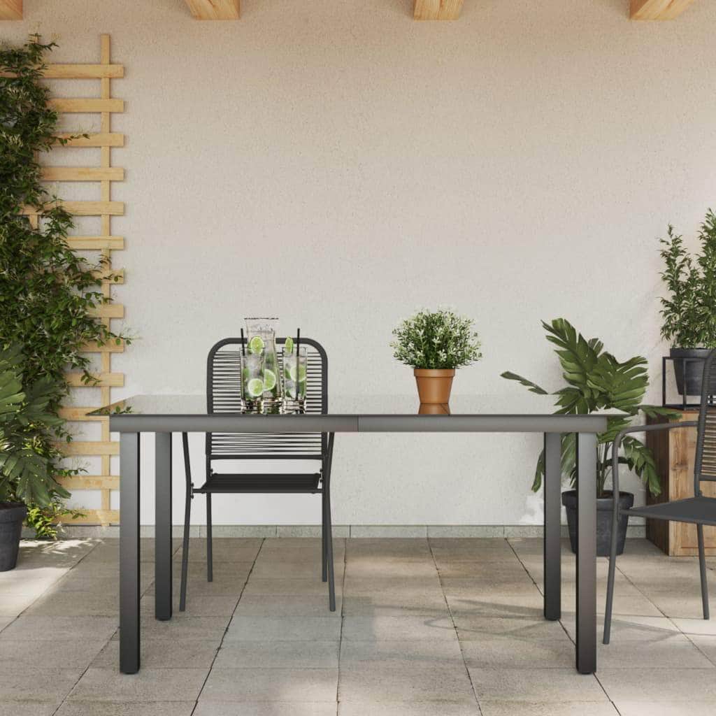 Garden Table Black - Aluminium and Glass - Simple deals