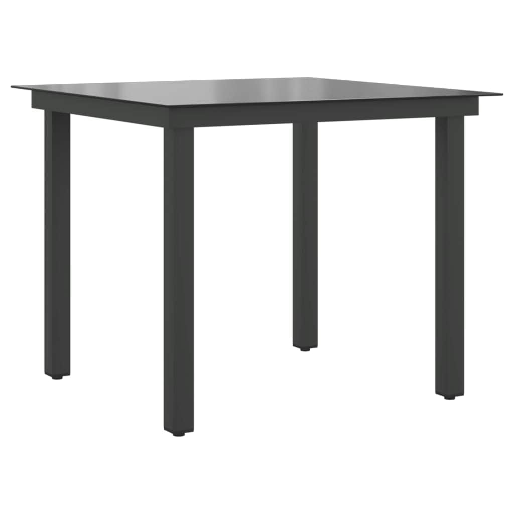 Garden Table Black Aluminium and Glass - Simple deals
