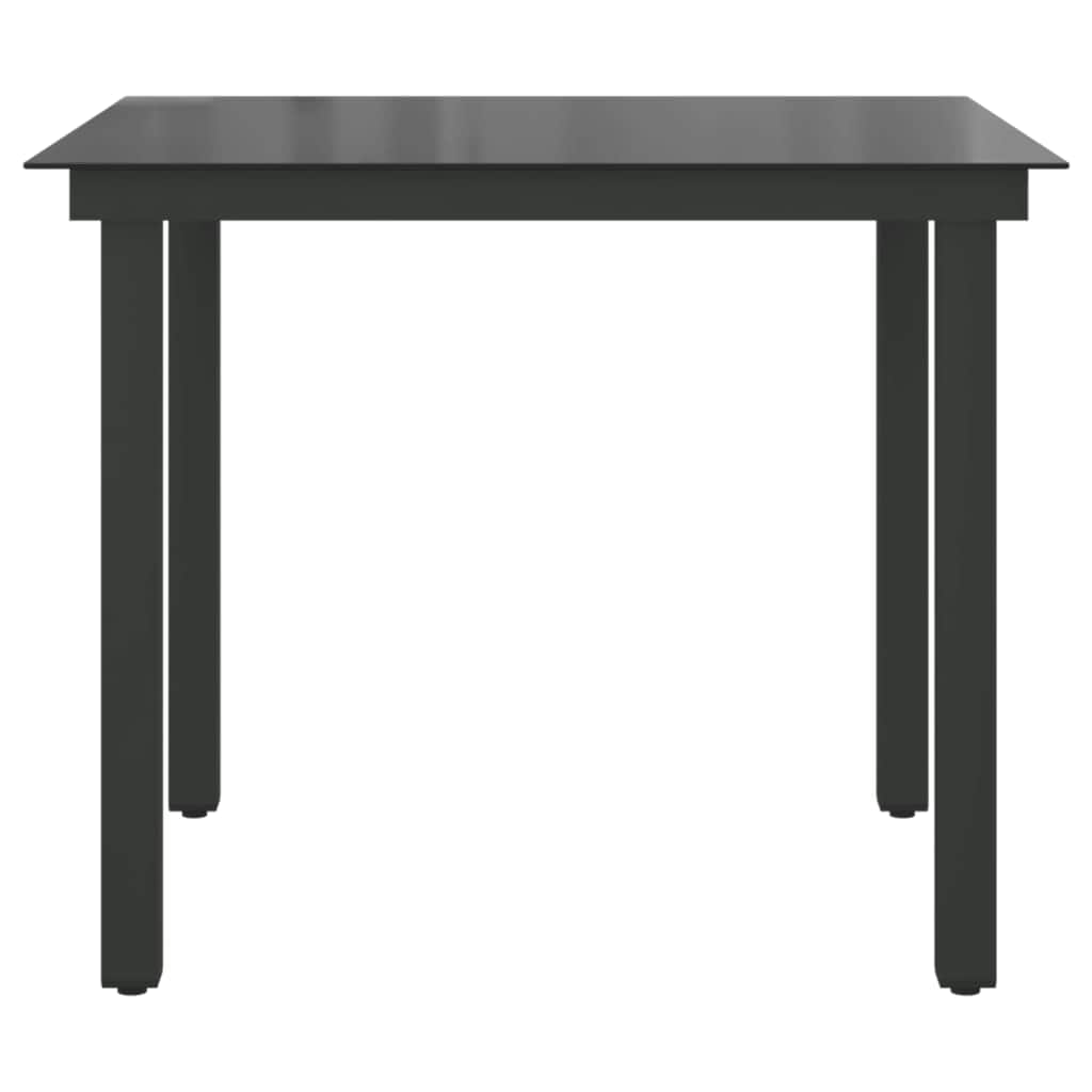 Garden Table Black Aluminium and Glass - Simple deals