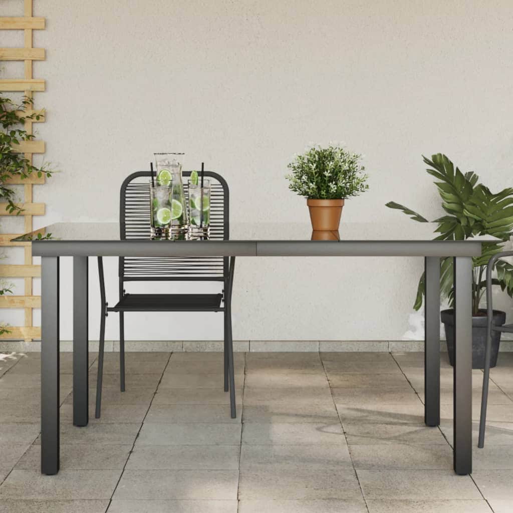 Garden Table Black - Aluminium and Glass - Simple deals