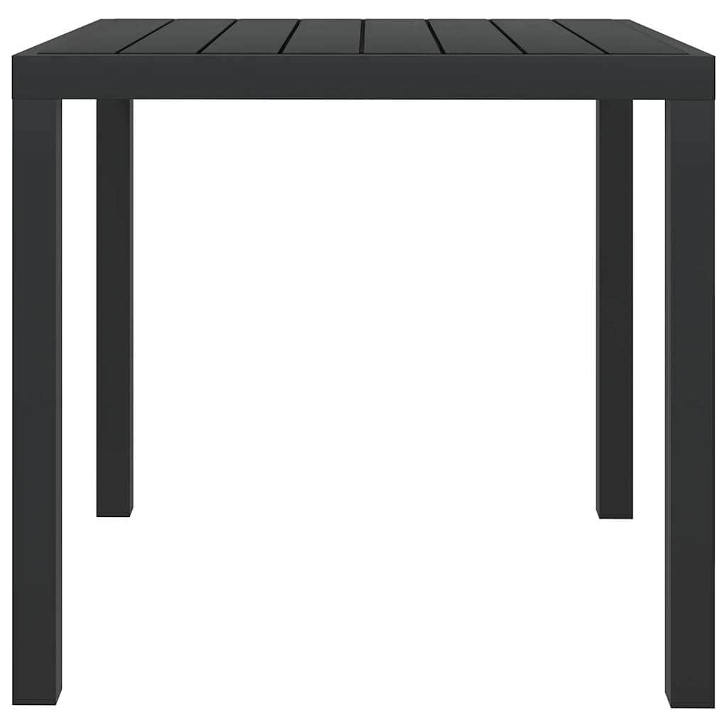 Garden Table Black Aluminium and WPC