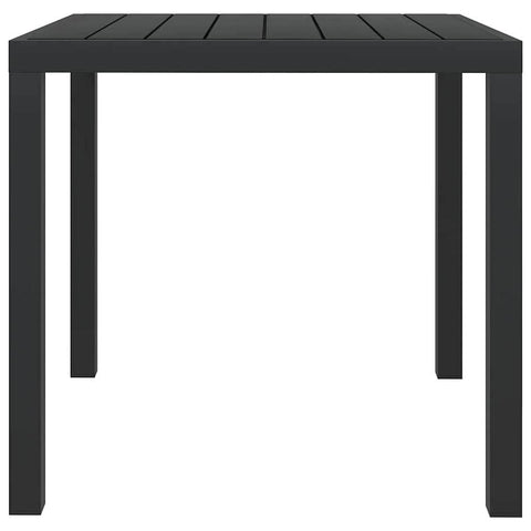 Garden Table Black Aluminium and WPC