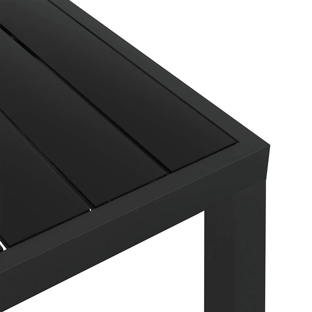 Garden Table Black Aluminium and WPC