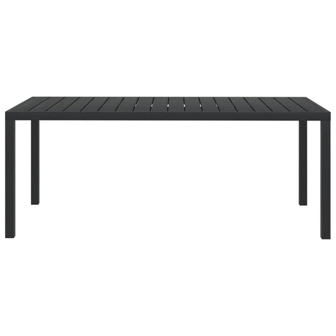 Garden Table Black,  Aluminium and WPC