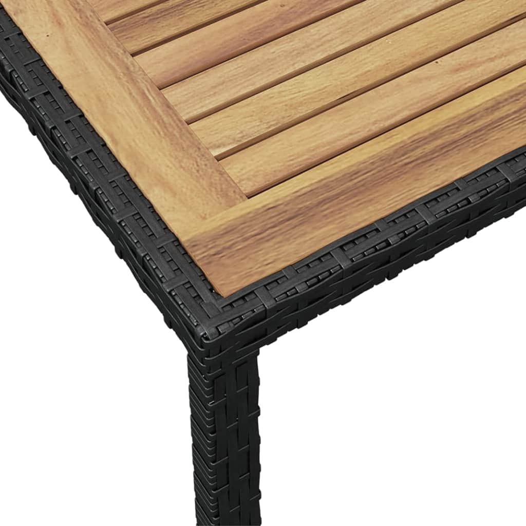 Garden Table Black and Brown  Solid Acacia Wood