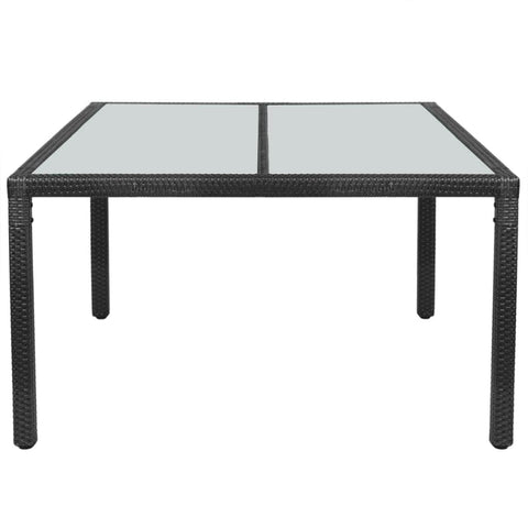 Garden Table Black  Poly Rattan