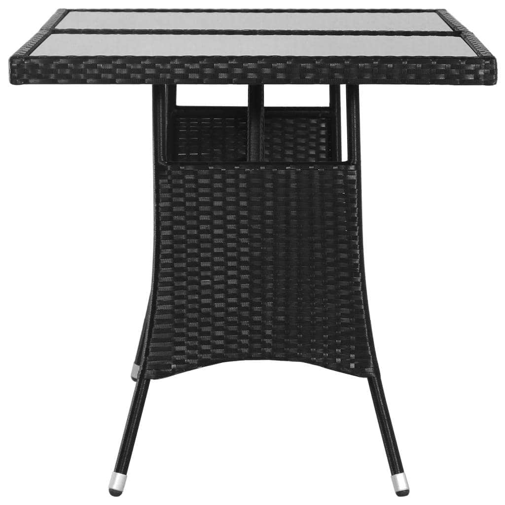 Garden Table Black - Poly Rattan