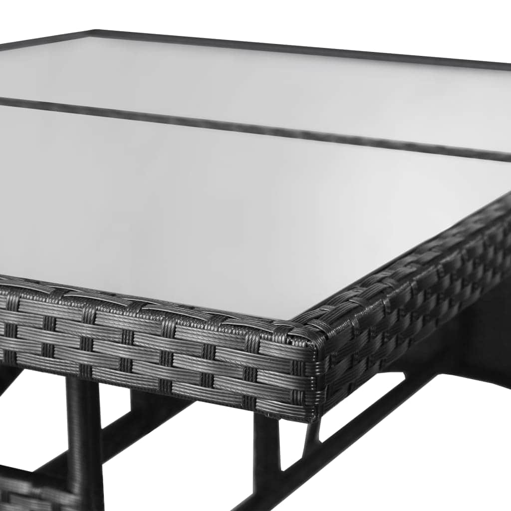 Garden Table Black - Poly Rattan