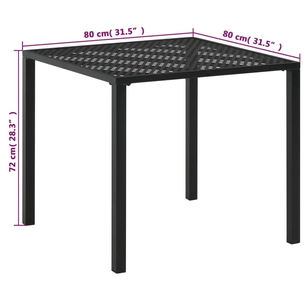 Garden Table Black Steel - Simple deals