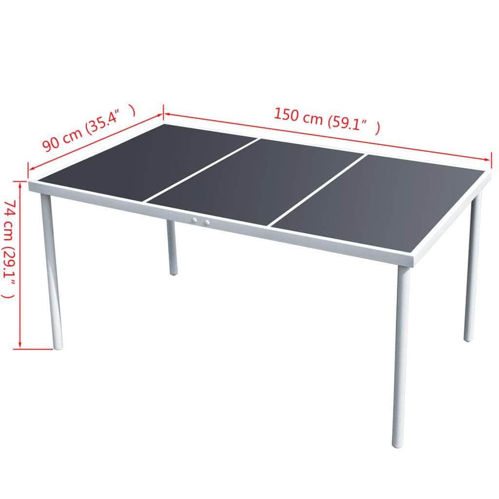 Garden Table Black Steel - Simple deals