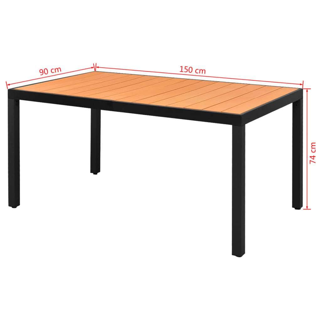 Garden Table Brown - Aluminium and WPC