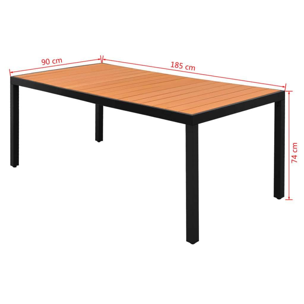 Garden Table Brown/ Aluminium and WPC - Simple deals