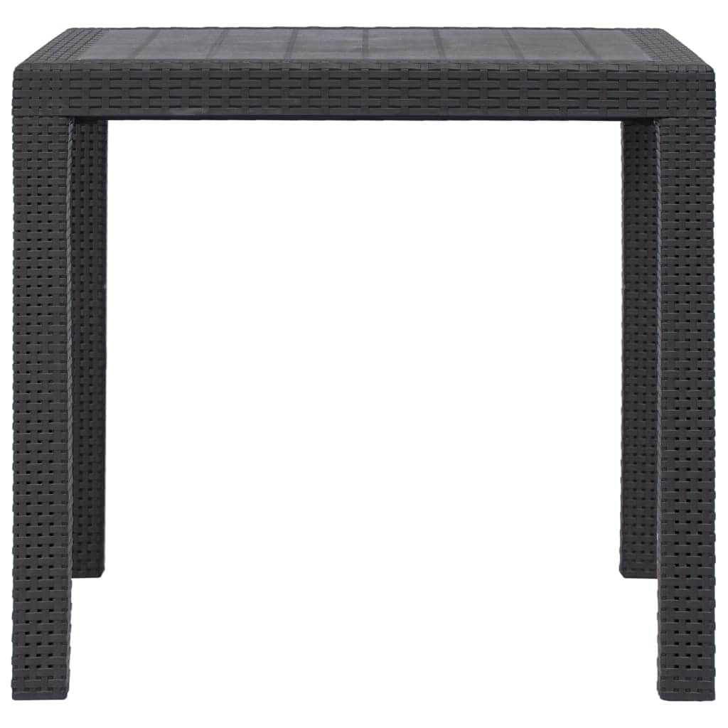 Garden Table Brown  Plastic Rattan