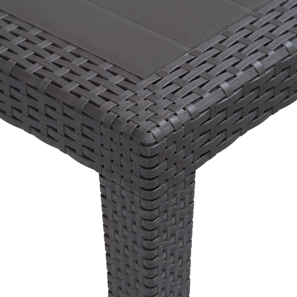 Garden Table Brown  Plastic Rattan