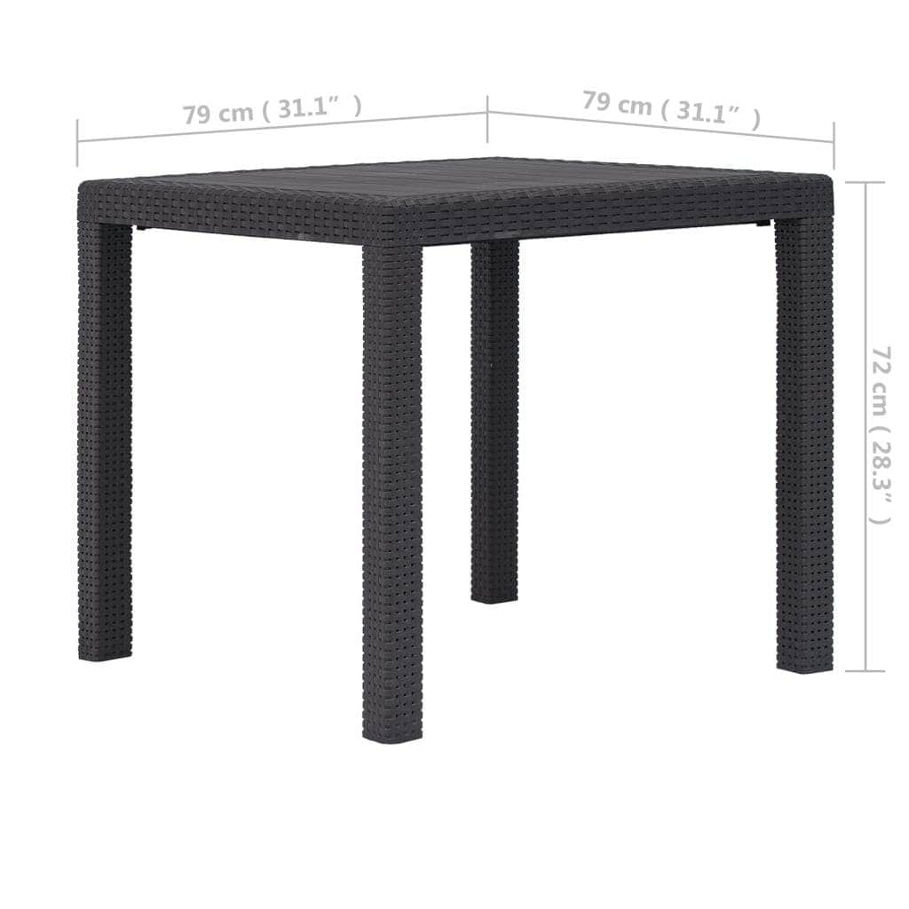 Garden Table Brown  Plastic Rattan