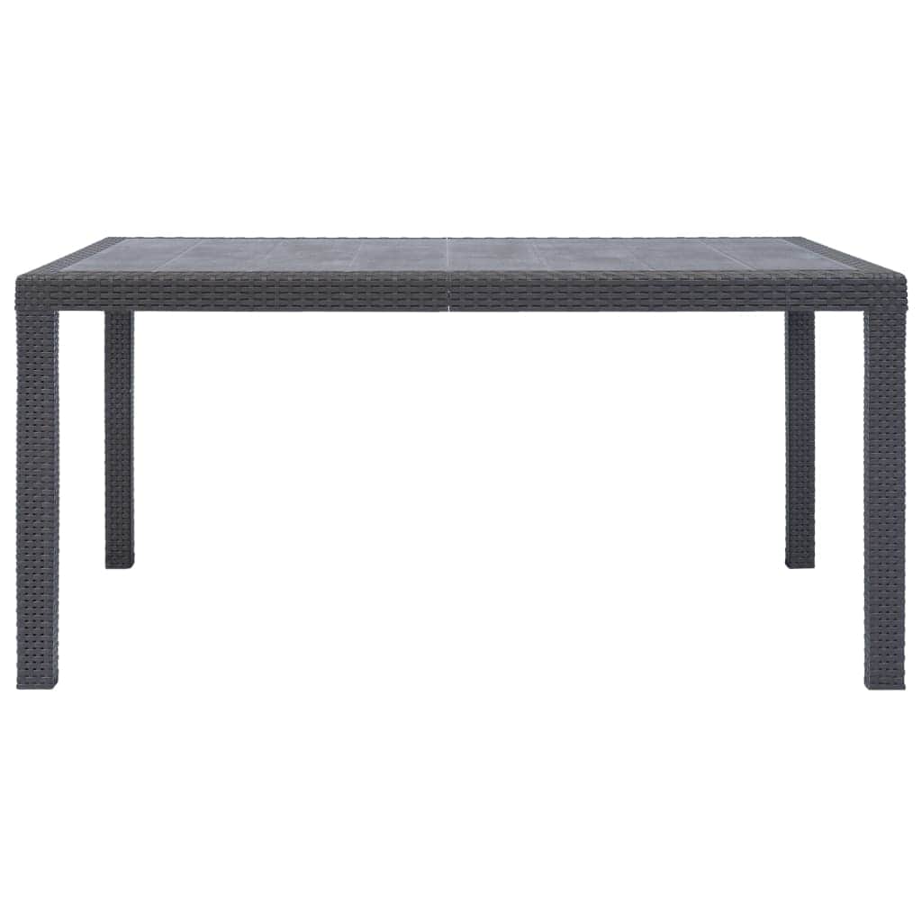 Garden Table Brown  Plastic Rattan Look
