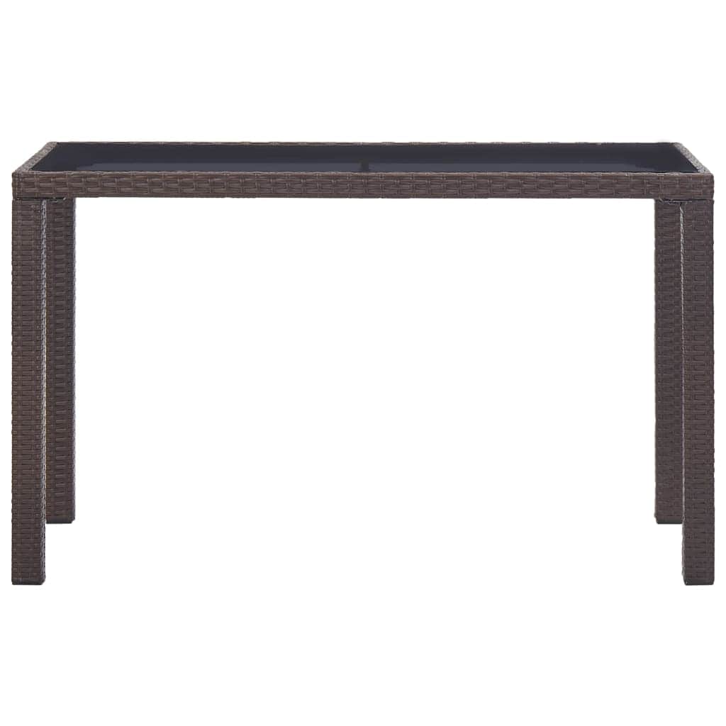 Garden Table Brown Poly Rattan