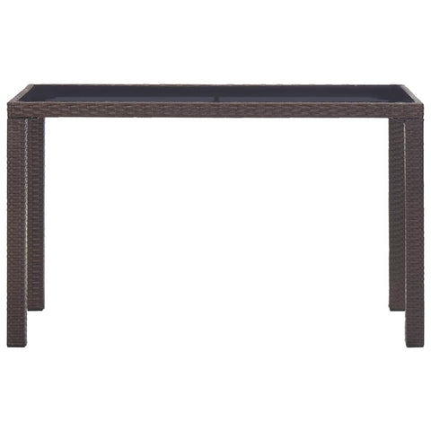 Garden Table Brown Poly Rattan